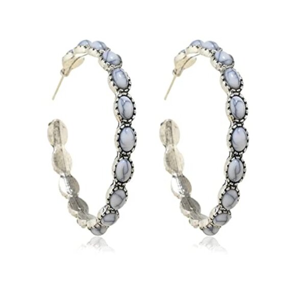 Natural✦ Dangle Oval Earrings ✦ - Picture 2 of 2